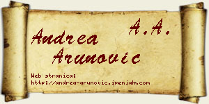 Andrea Arunović vizit kartica